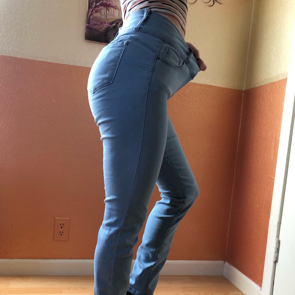 Light blue wax jeans!